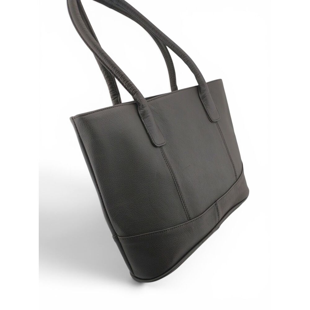 AmeriLeather Brown Pebbled Leather Tote Shoulder Bag Large Purse Organizer